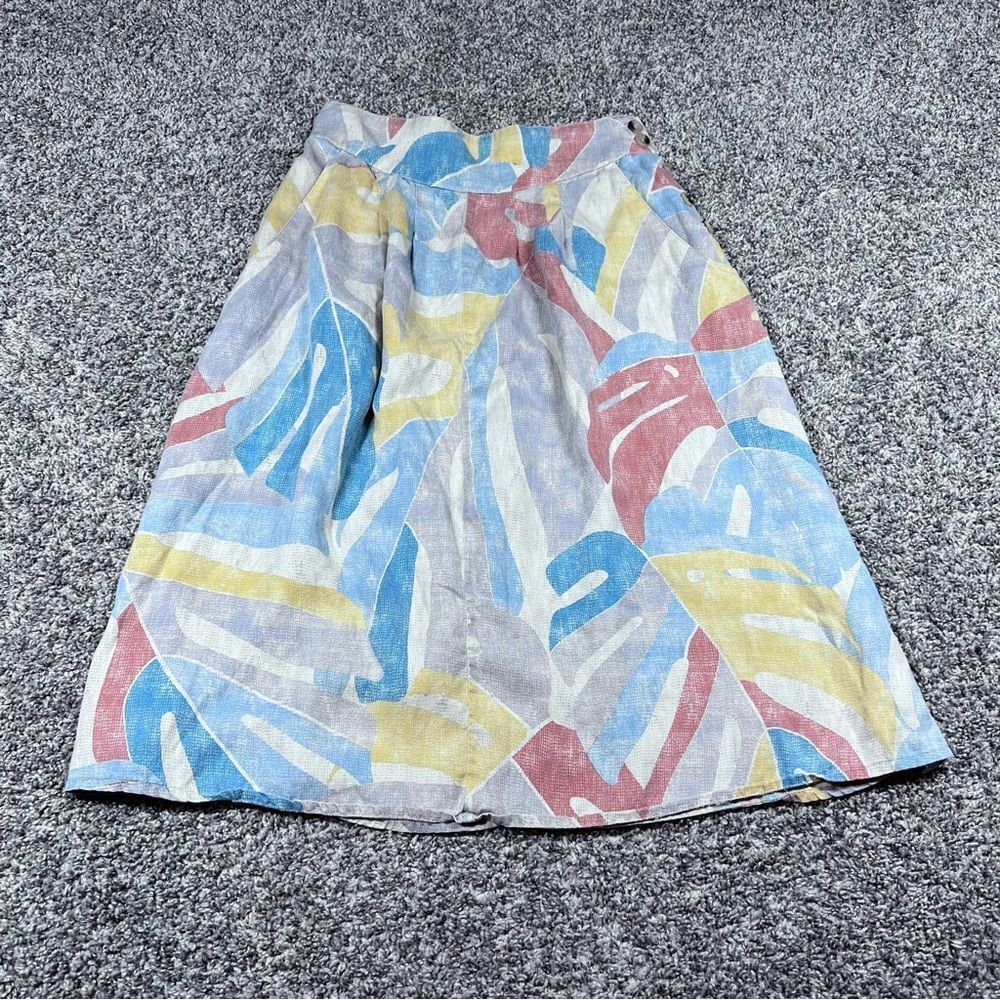 PrAna Women's Size XS Willow Sways Palm Leaves Pleated Skirt Pockets